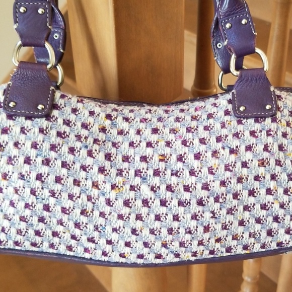 Fossil tweed and leather shoulder handbag - Picture 2 of 4